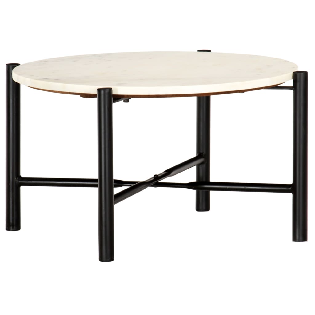 Mesa centro 40x40x40cm pedra genuína textura mármore branco