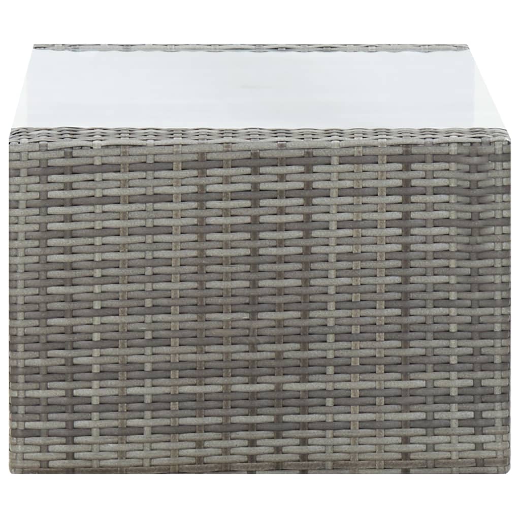 4 pcs conjunto lounge de jardim c/ almofadões vime PE cinzento