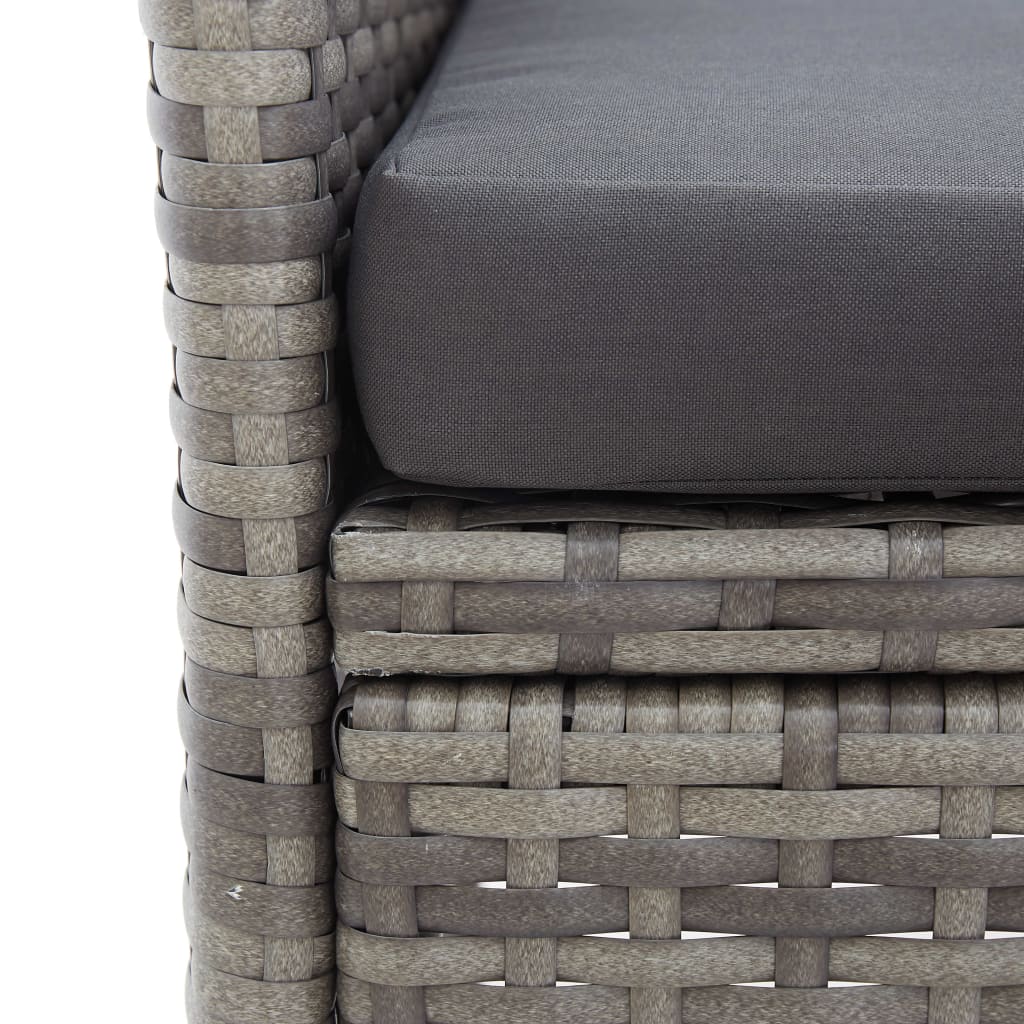 Banco de jardim 2 lugares com mesa centro 143 cm vime PE cinza