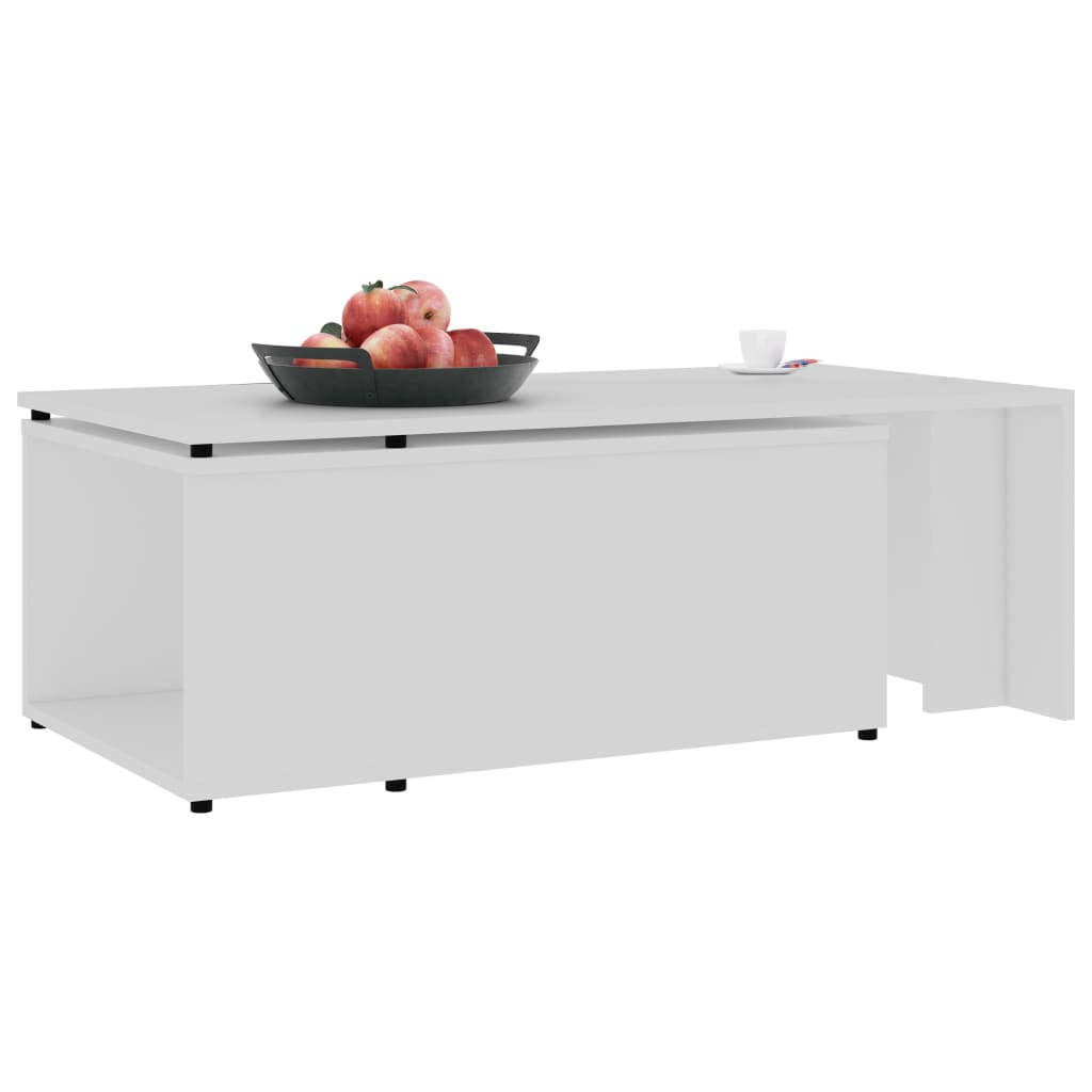 Mesa de centro 150x50x35 cm derivados madeira branco brilhante