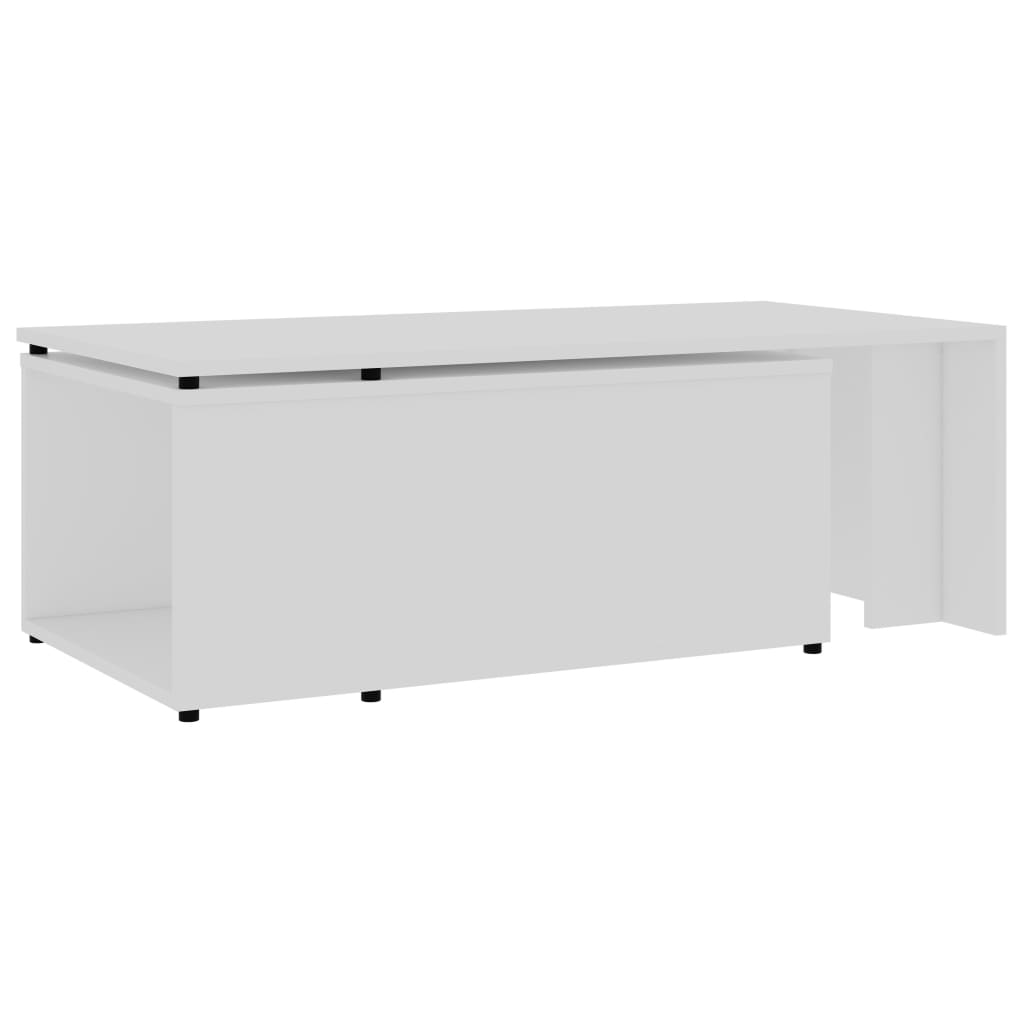 Mesa de centro 150x50x35 cm derivados madeira branco brilhante