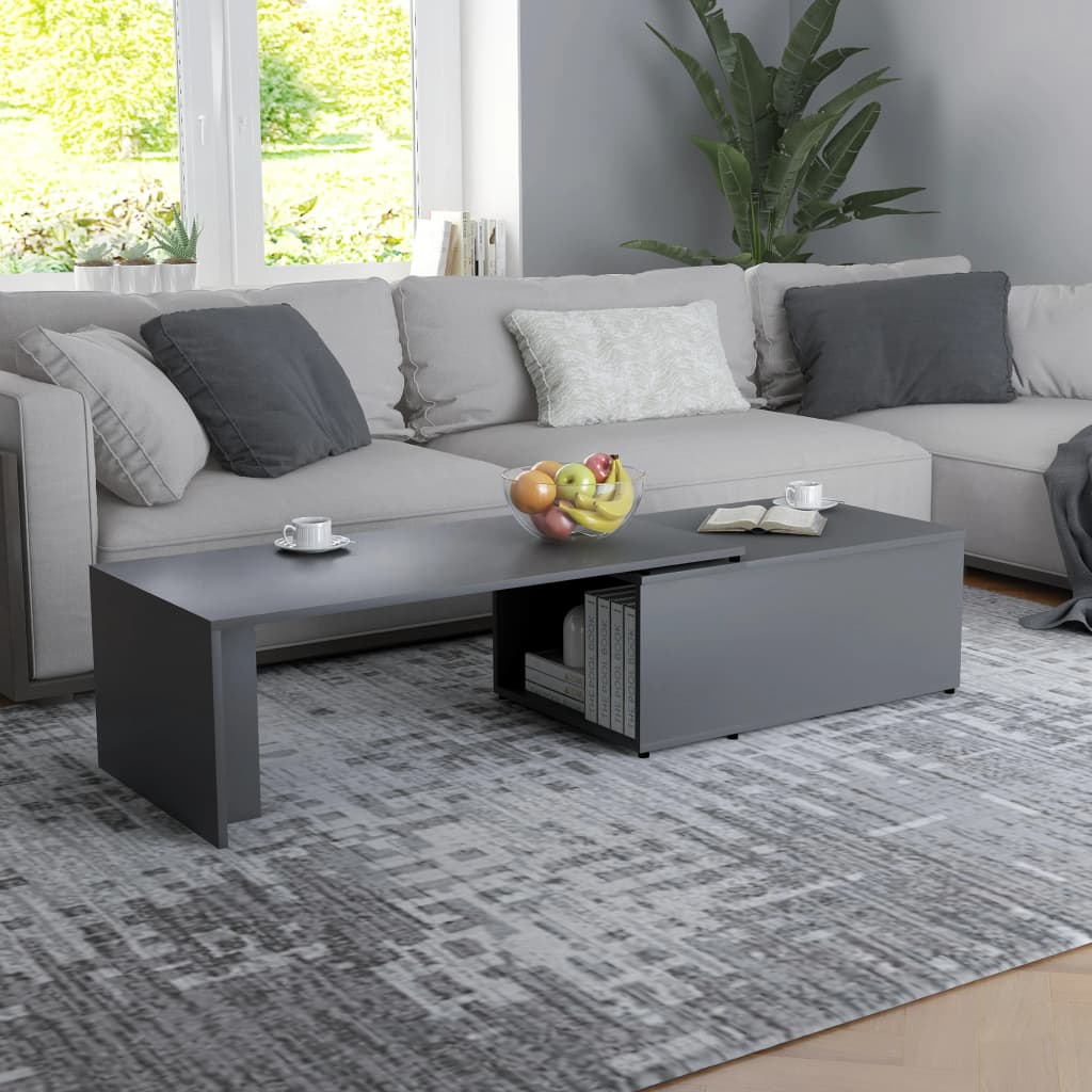 Mesa de centro 150x50x35 cm derivados madeira branco brilhante