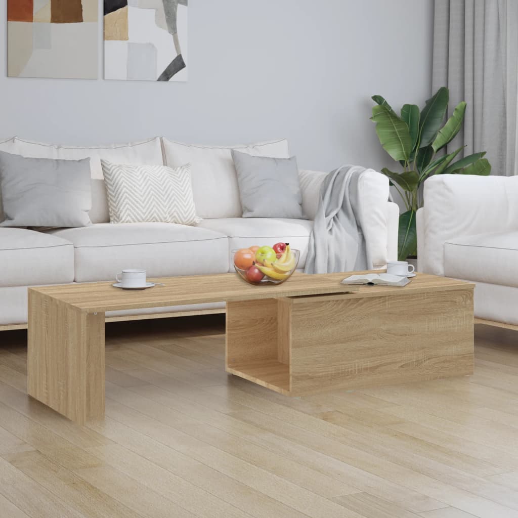 Mesa de centro 150x50x35 cm derivados madeira branco brilhante