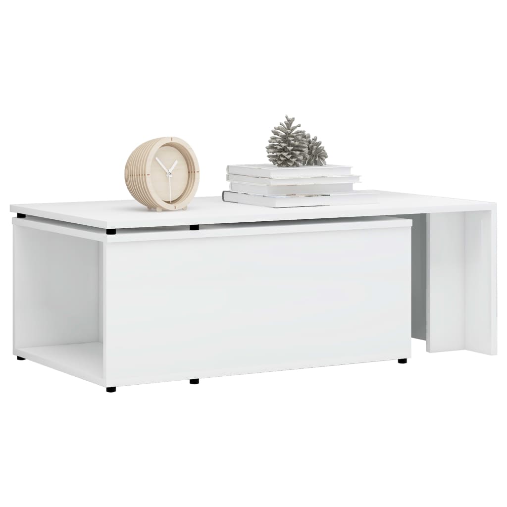 Mesa de centro 150x50x35 cm derivados madeira branco brilhante