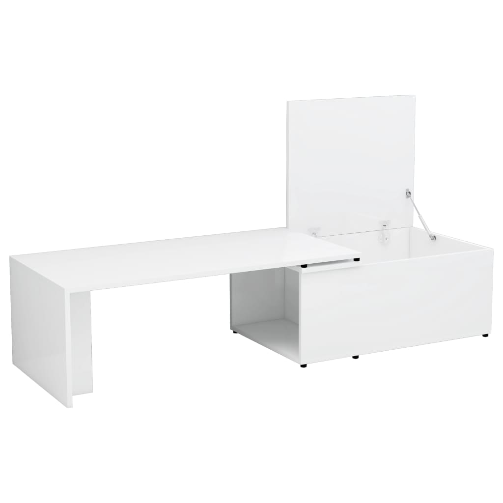 Mesa de centro 150x50x35 cm derivados madeira branco brilhante