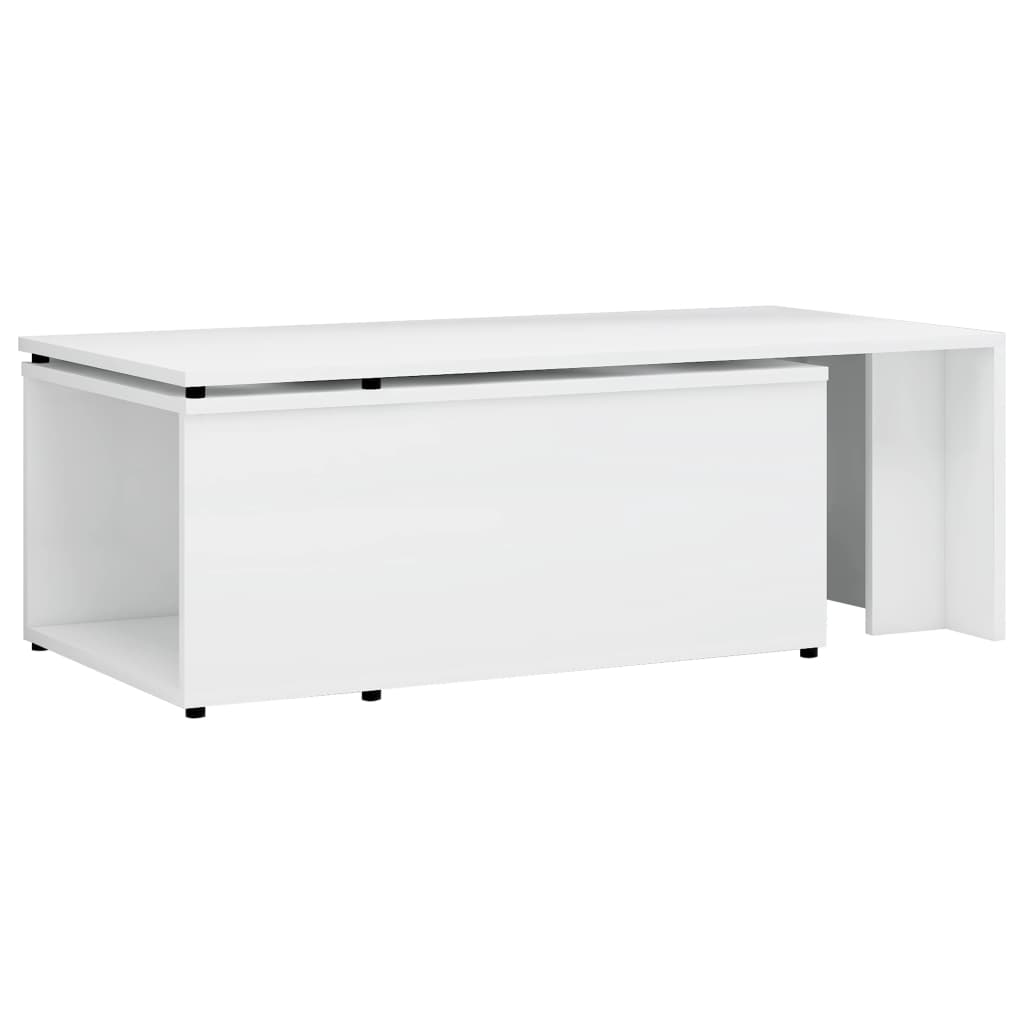 Mesa de centro 150x50x35 cm derivados madeira branco brilhante