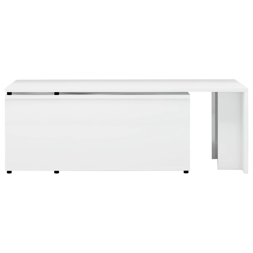 Mesa de centro 150x50x35 cm derivados madeira branco brilhante