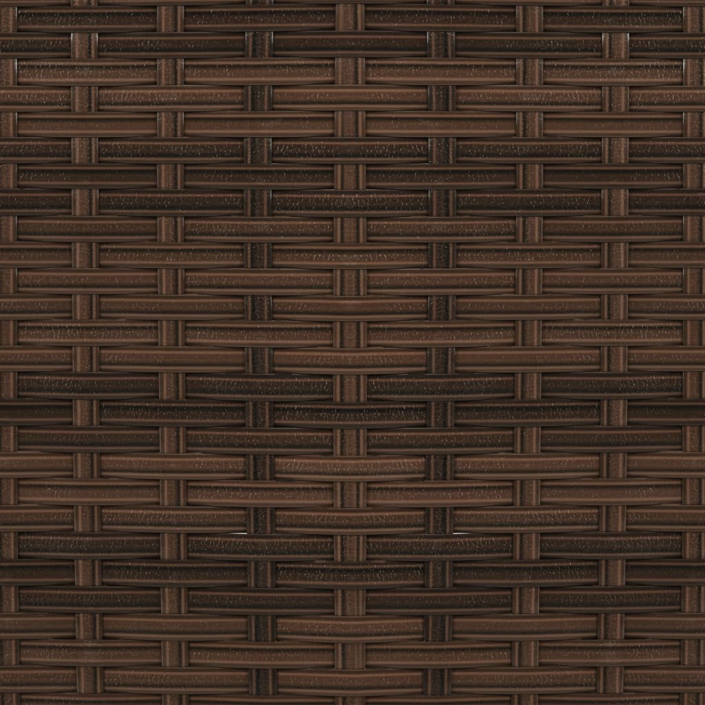 2 pcs conjunto lounge para jardim vime PE castanho