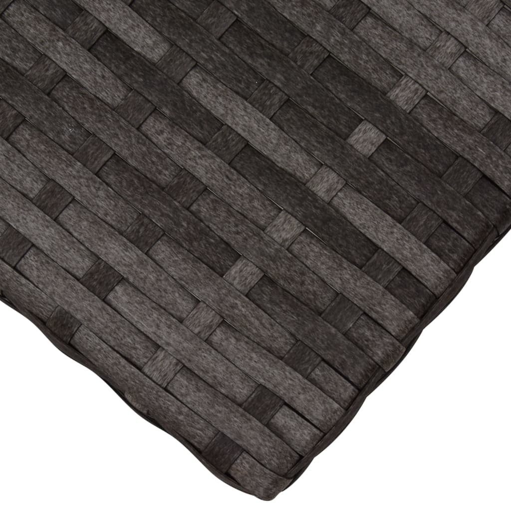 4 pcs conjunto sofás de jardim c/ almofadões vime PE cinzento