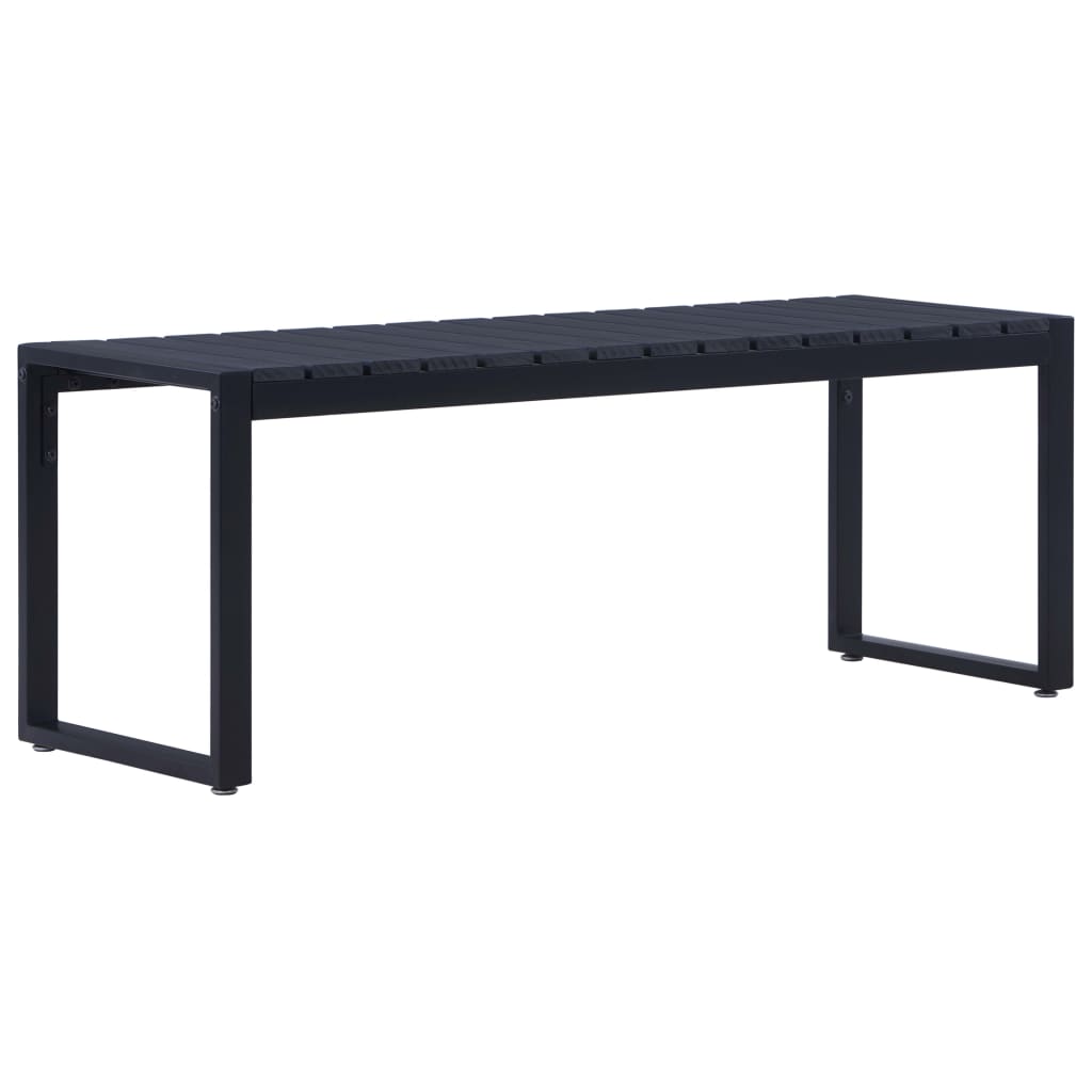 Banco jardim 120,5 cm placa de PS preto