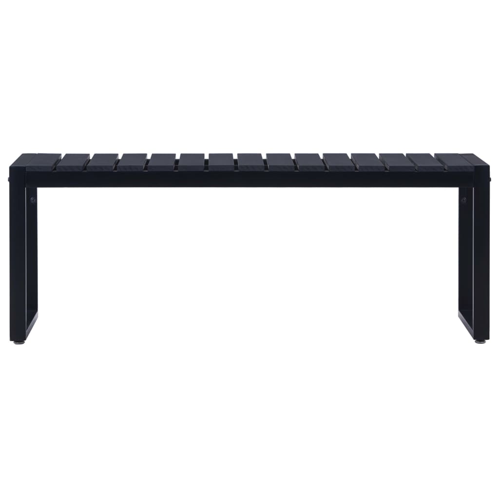 Banco jardim 120,5 cm placa de PS preto