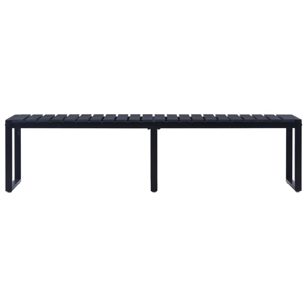 Banco de jardim 180 cm placa de PS preto