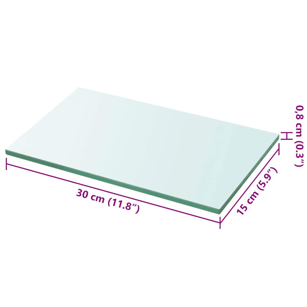 Prateleiras 2 pcs 30x15 cm vidro transparente