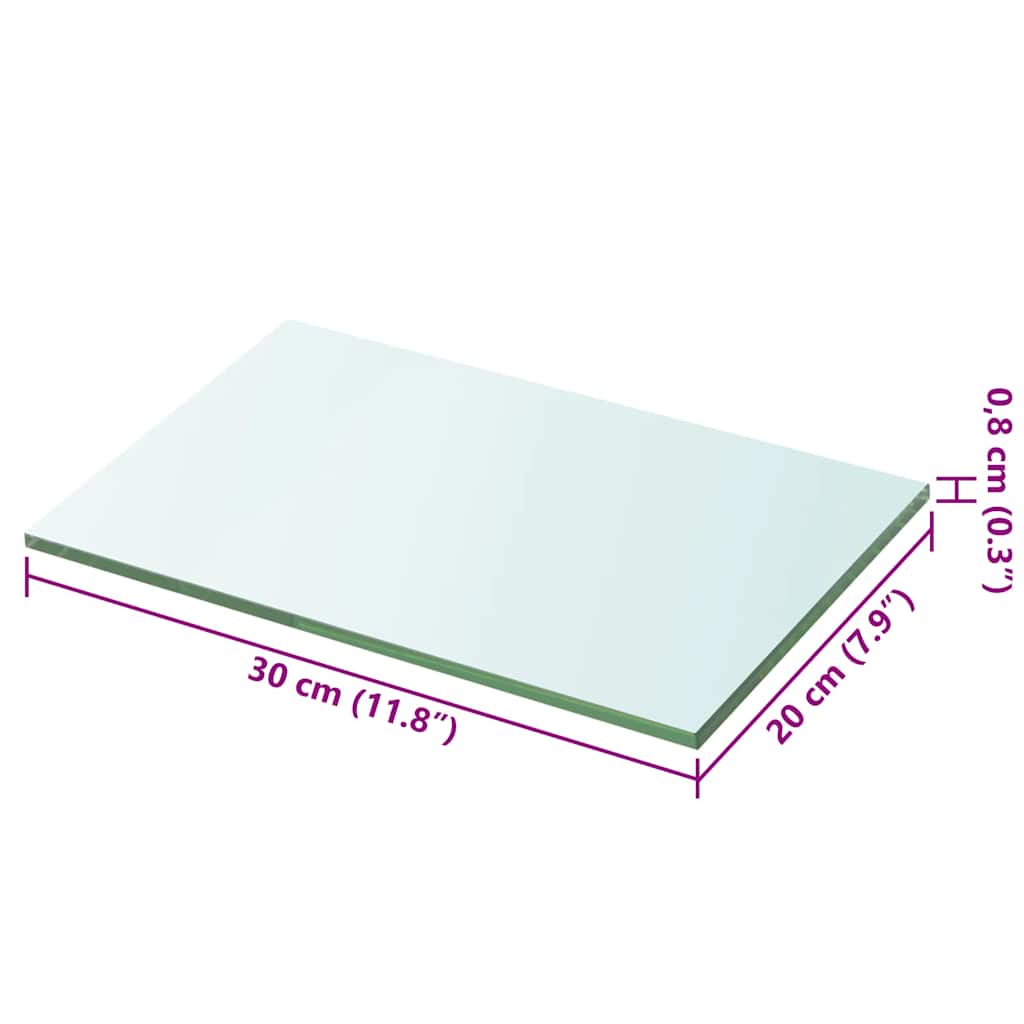 Prateleiras 2 pcs 30x20 cm vidro transparente