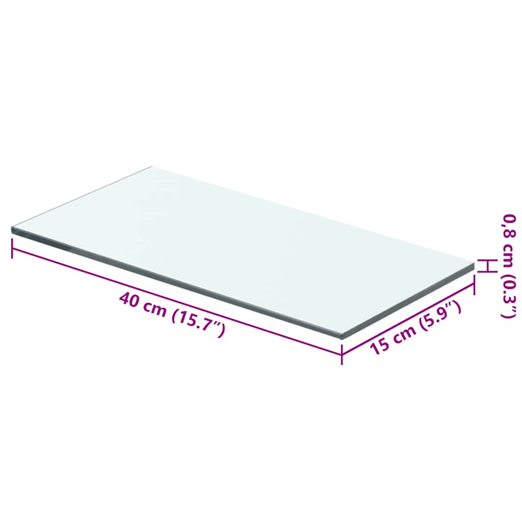 Prateleiras 2 pcs 40x15 cm vidro transparente