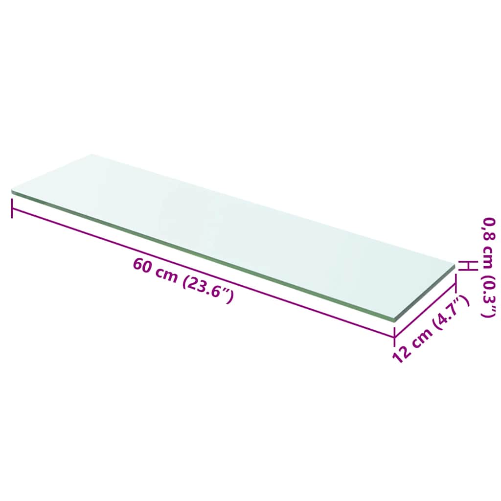 Prateleiras 2 pcs 60x12 cm vidro transparente