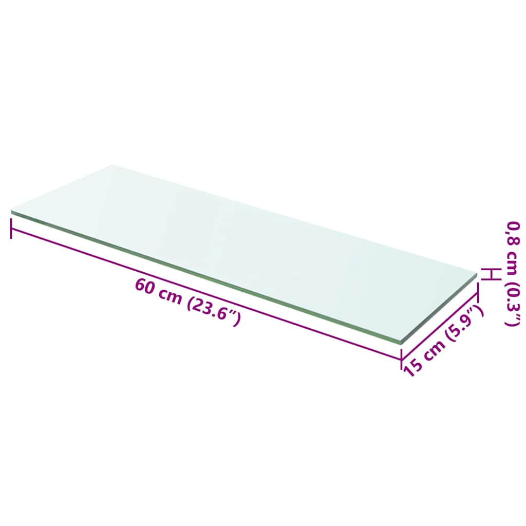 Prateleiras 2 pcs 60x15 cm vidro transparente
