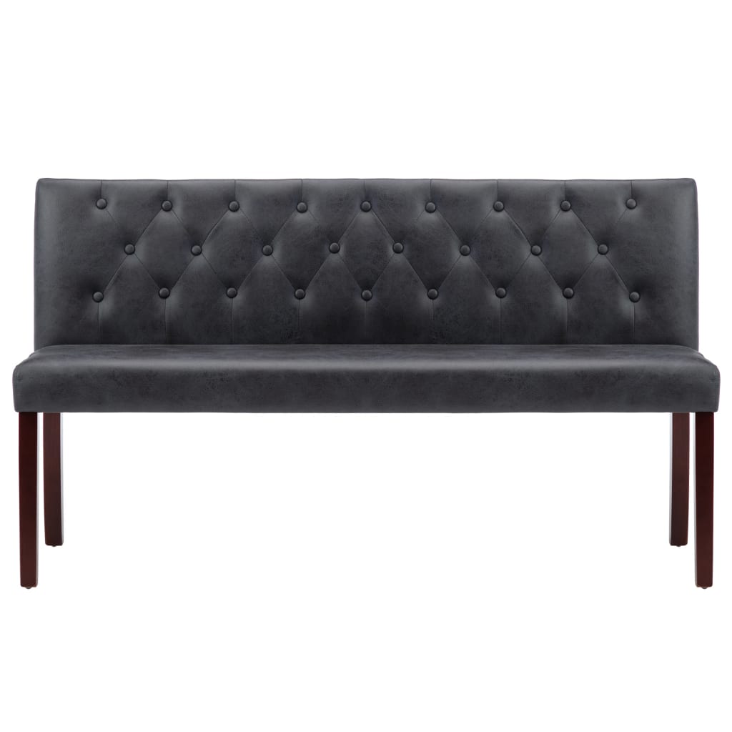 Banco 120 cm camurça artificial cinzento