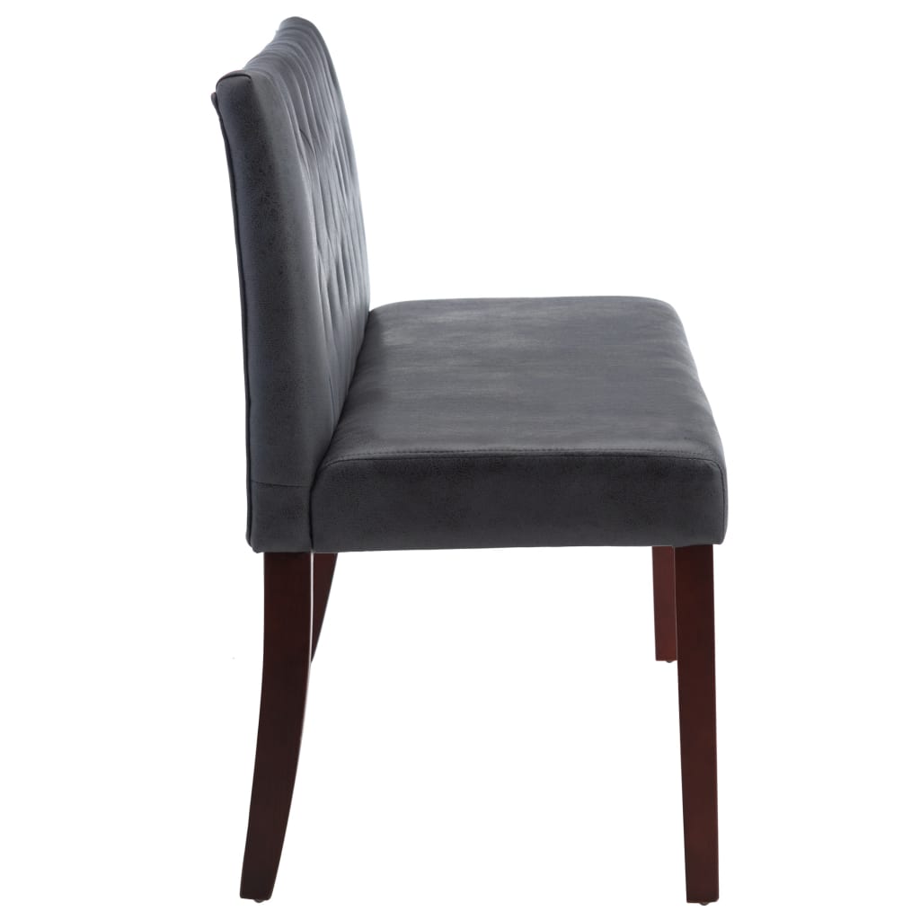 Banco 120 cm camurça artificial cinzento