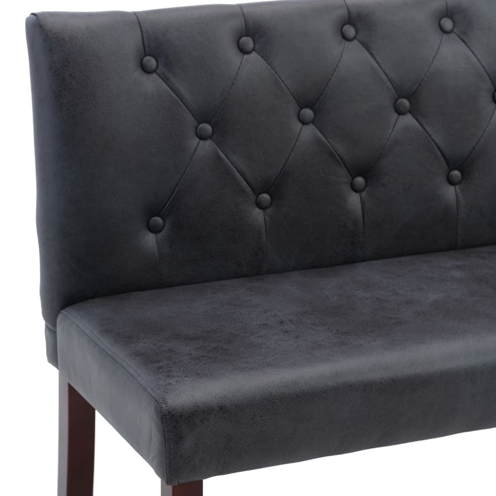 Banco 120 cm camurça artificial cinzento