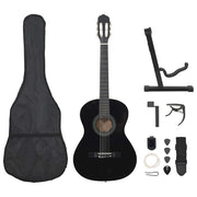 12 peças conjunto guitarra clássica iniciantes 4/4 39" preto