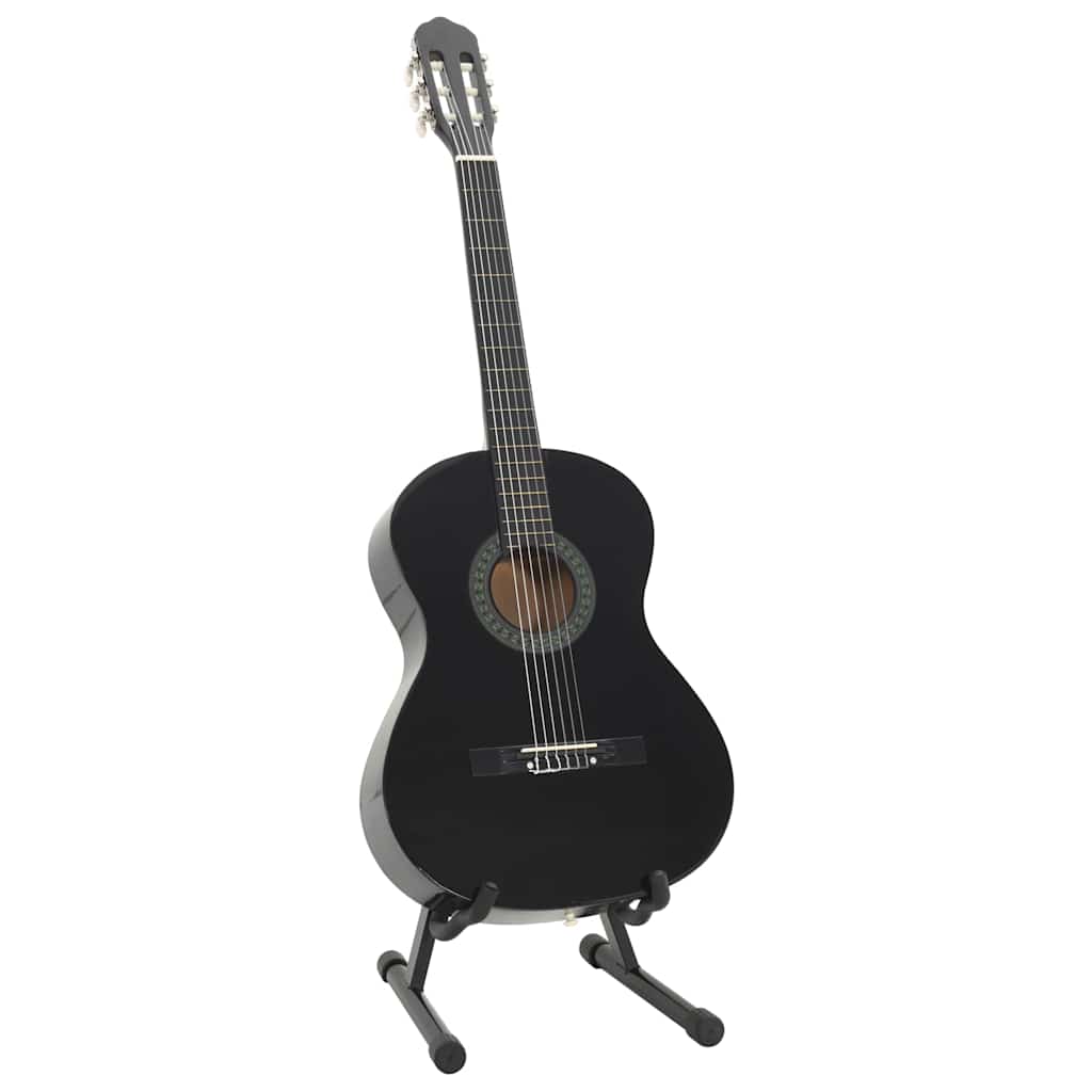 12 peças conjunto guitarra clássica iniciantes 4/4 39" preto