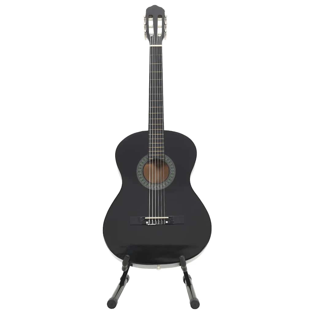 12 peças conjunto guitarra clássica iniciantes 4/4 39" preto