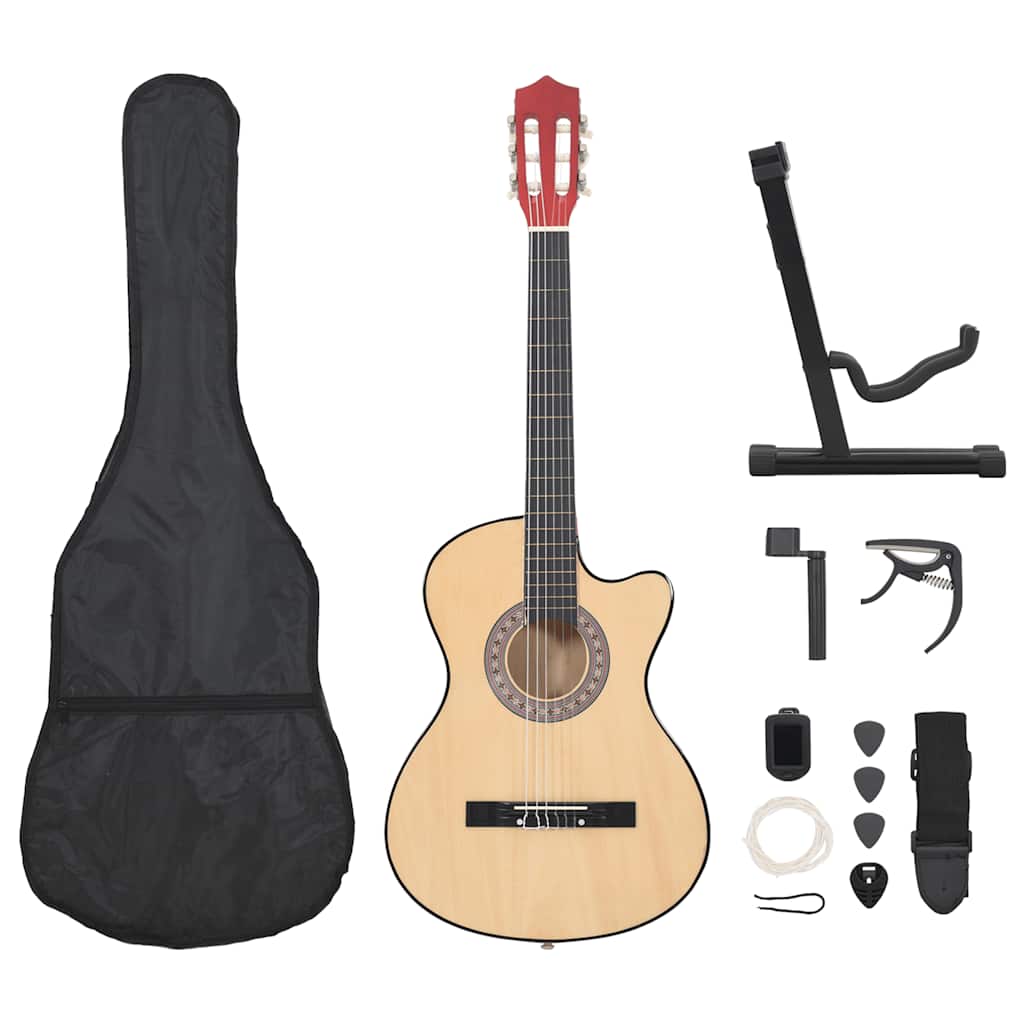 12 pcs conjunto de guitarra acústica cutaway com 6 cordas 38"