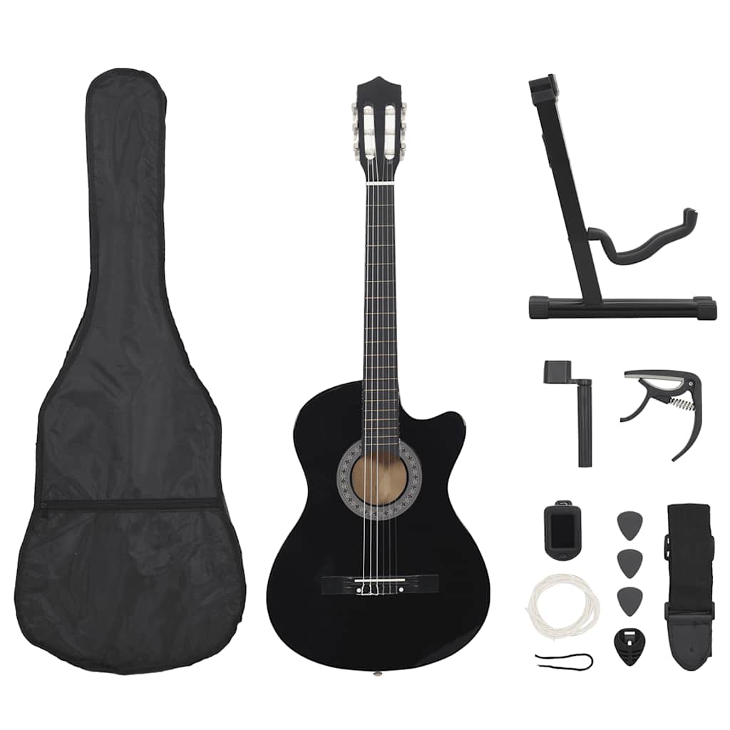 12 pcs conjunto de guitarra clássica com 6 cordas 38" azul