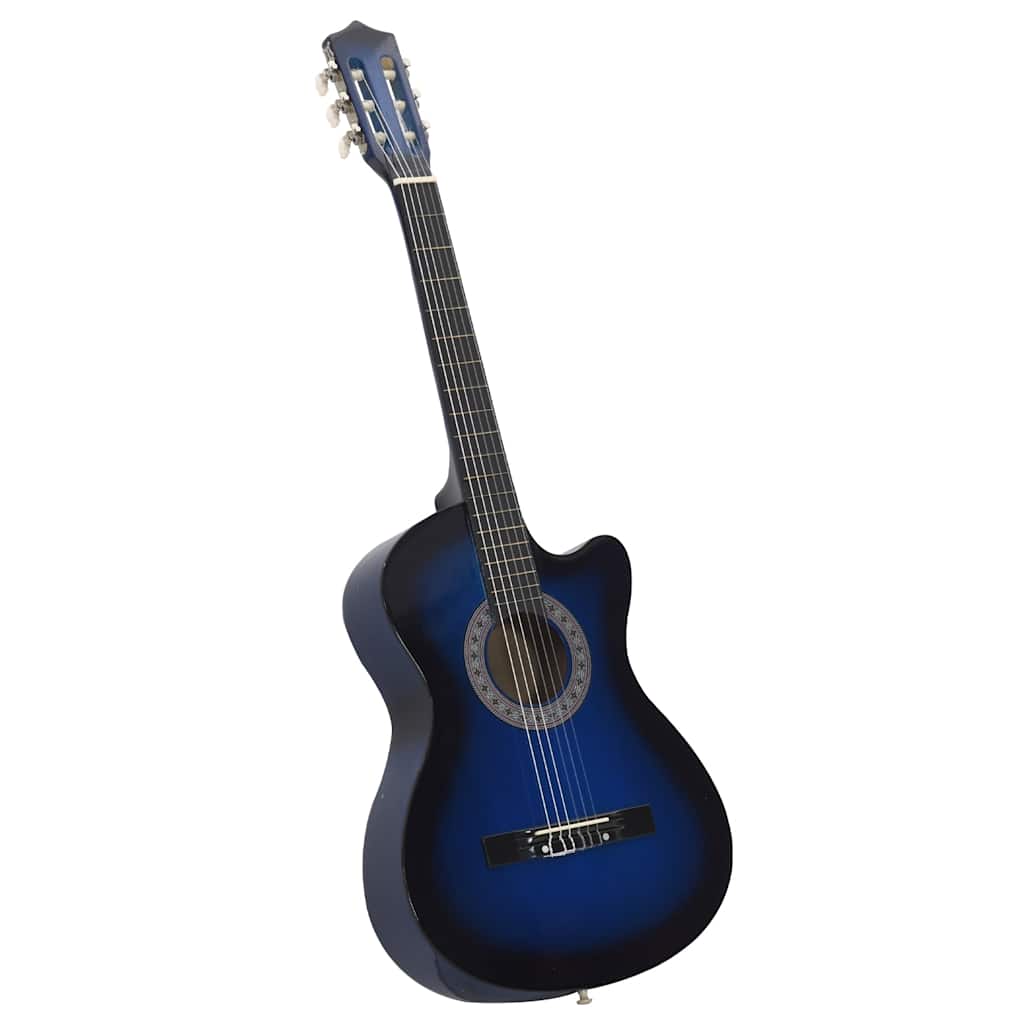 12 pcs conjunto de guitarra clássica com 6 cordas 38" azul