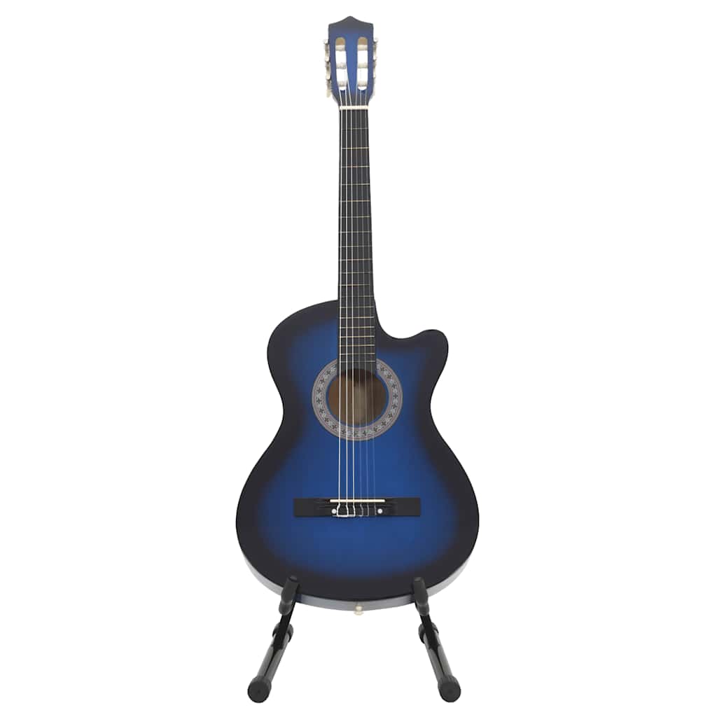 12 pcs conjunto de guitarra clássica com 6 cordas 38" azul