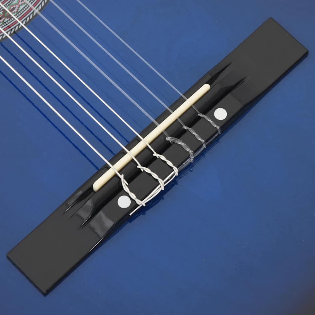 12 pcs conjunto de guitarra clássica com 6 cordas 38" azul