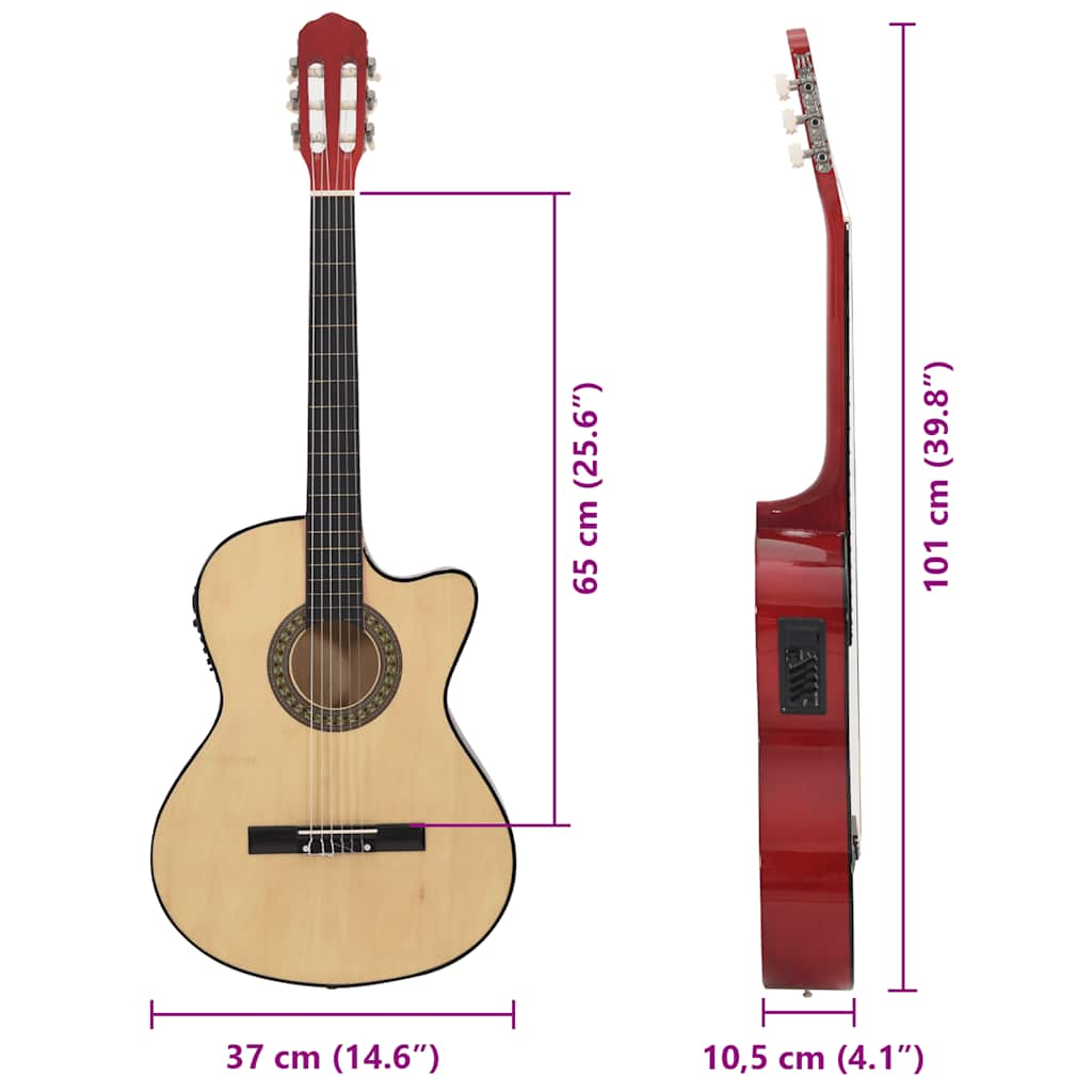 12 pcs conjunto de guitarra com equalizador e 6 cordas preto