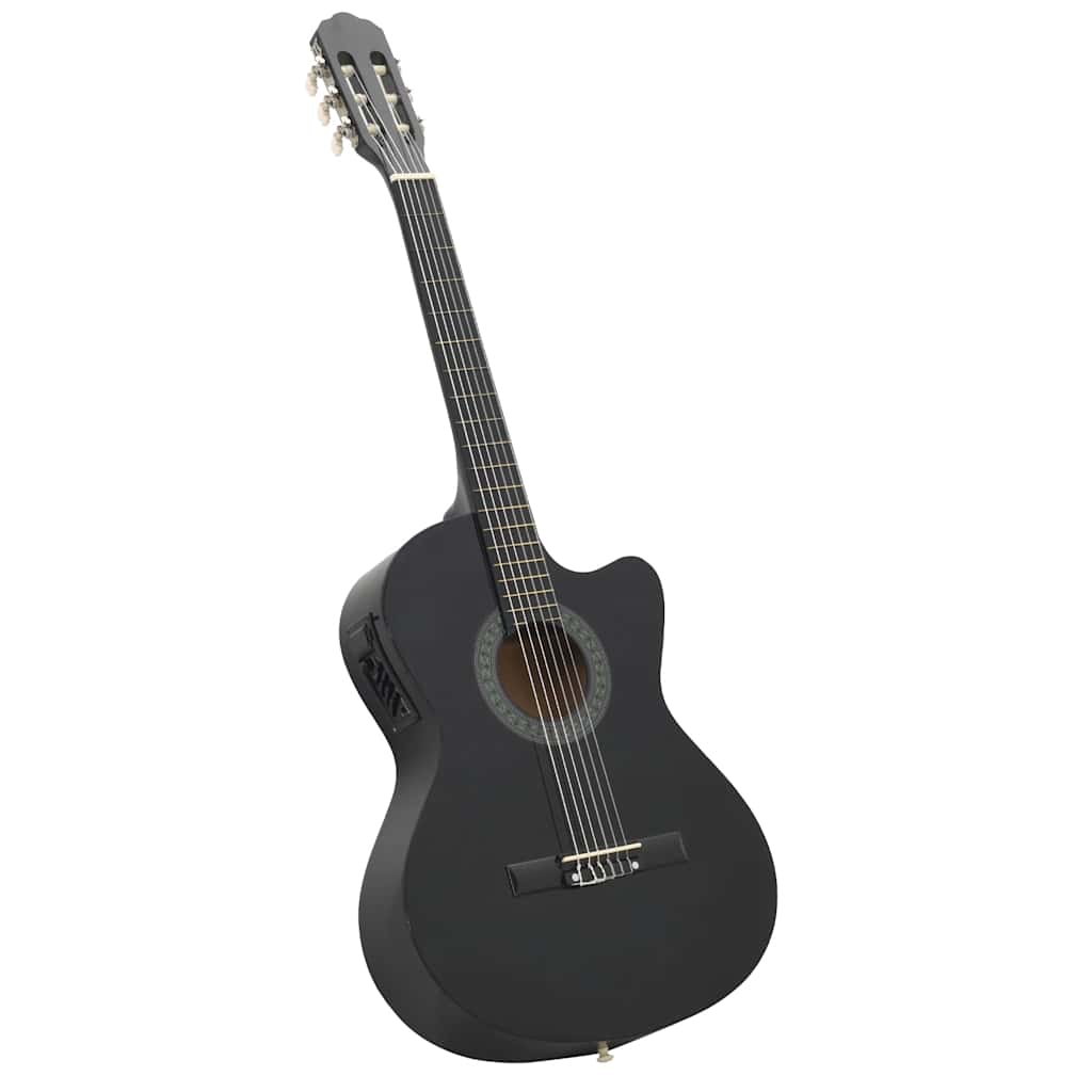 12 pcs conjunto de guitarra com equalizador e 6 cordas preto