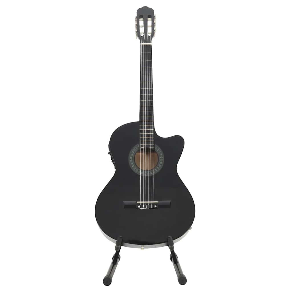 12 pcs conjunto de guitarra com equalizador e 6 cordas preto