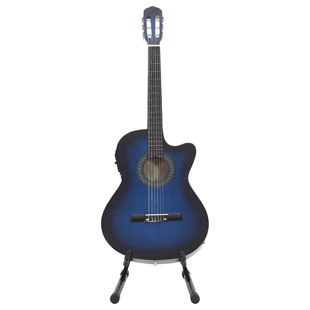 12 pcs conjunto de guitarra com equalizador e 6 cordas preto