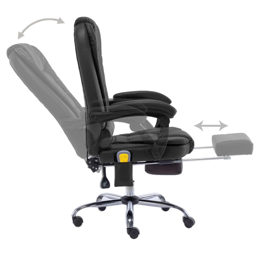 Cadeira escritório c/ função massagem couro artific. antracite
