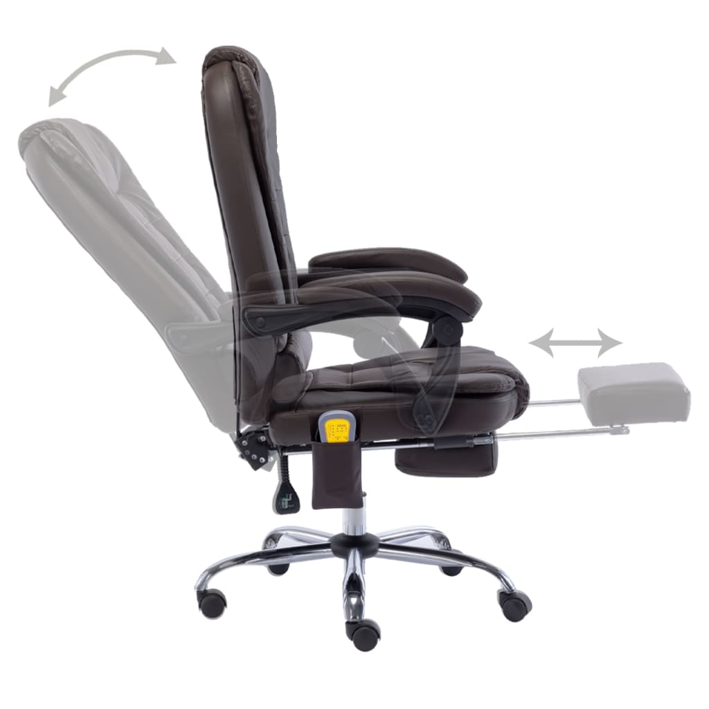 Cadeira escritório c/ função massagem couro artific. antracite