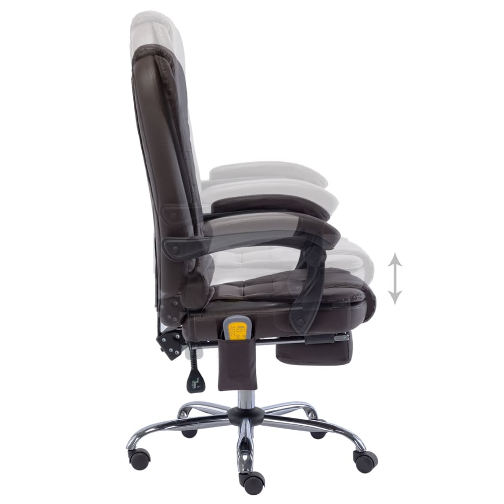 Cadeira escritório c/ função massagem couro artific. antracite