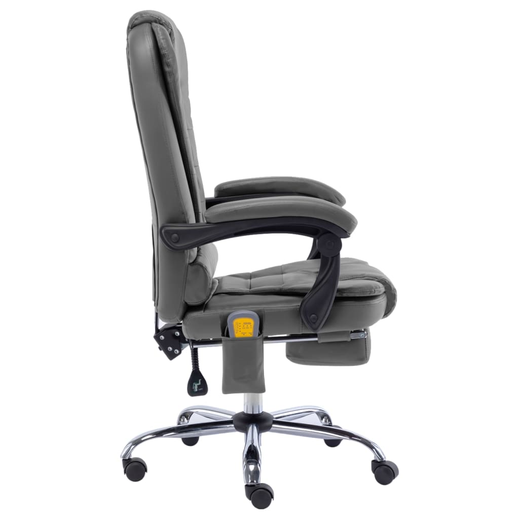 Cadeira escritório c/ função massagem couro artific. antracite