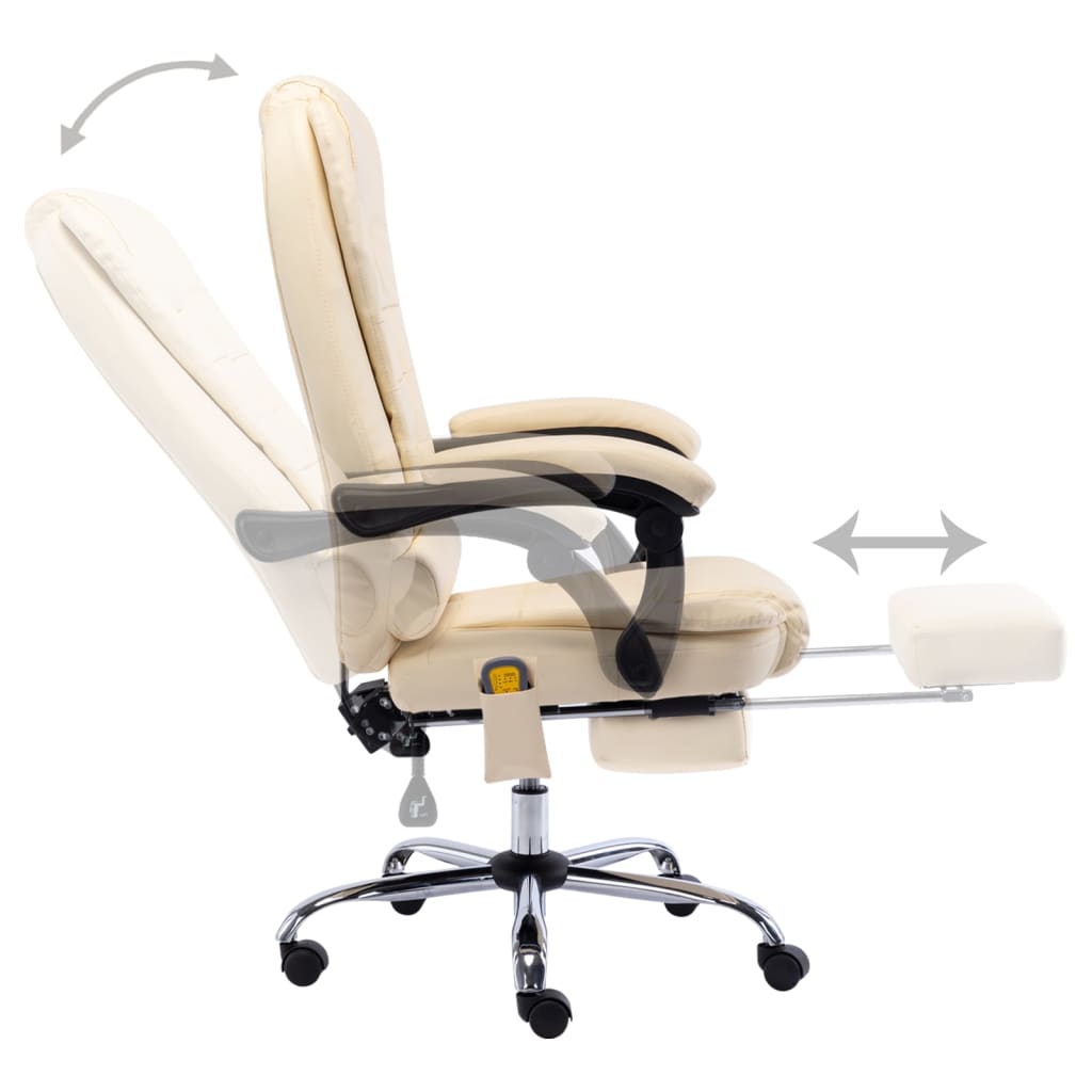 Cadeira escritório c/ função massagem couro artific. antracite