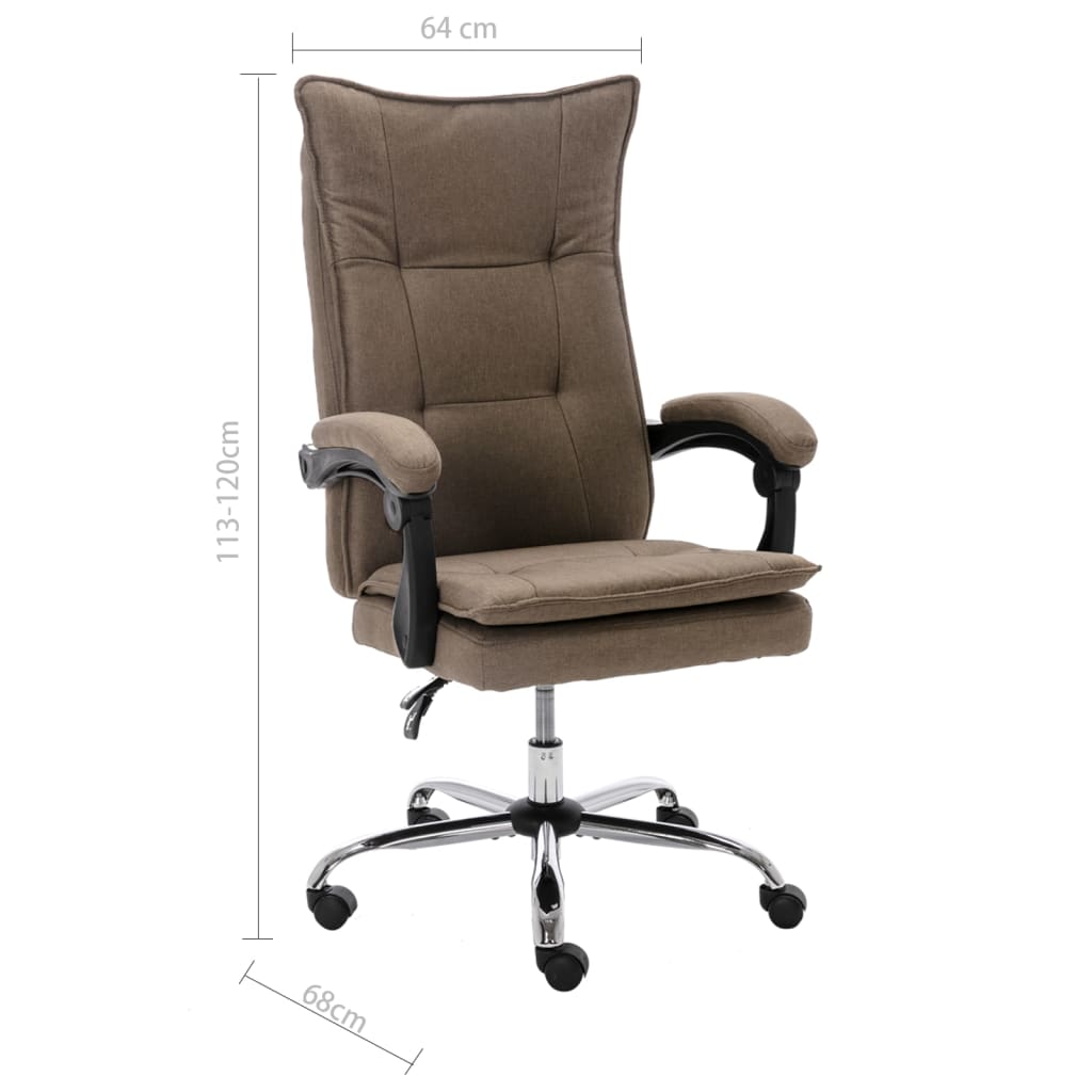 Cadeira de escritório tecido cinzento-acastanhado