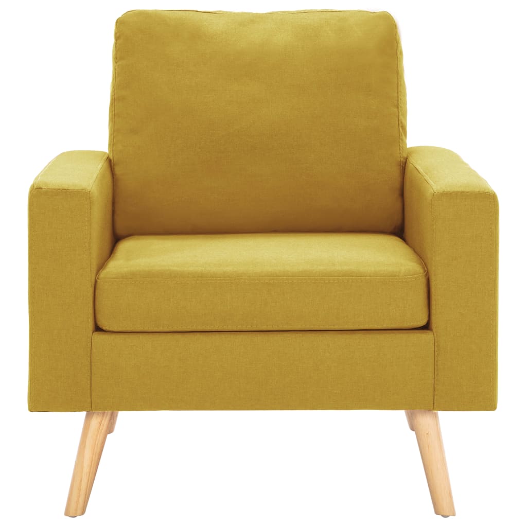 Poltrona em tecido amarelo