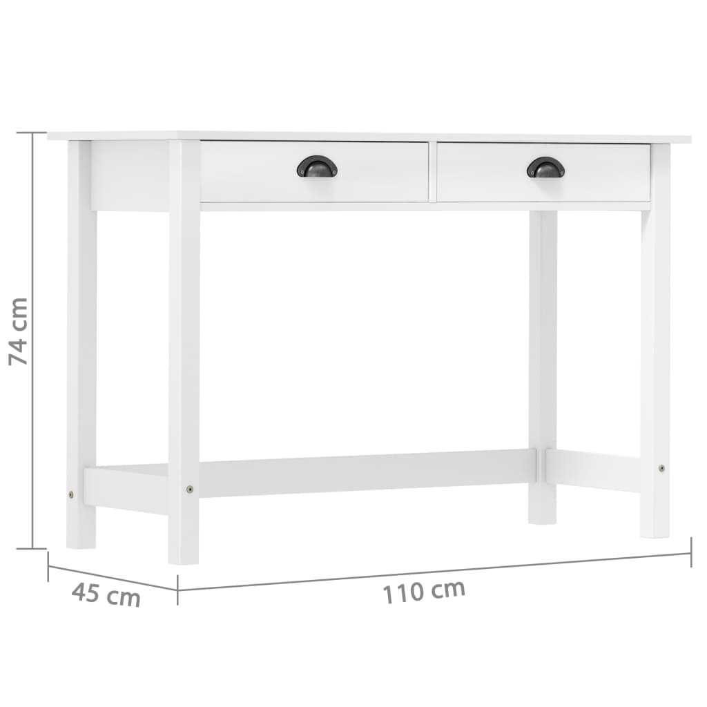Mesa consola Hill c/ 2 gavetas 110x45x74 cm pinho maciço