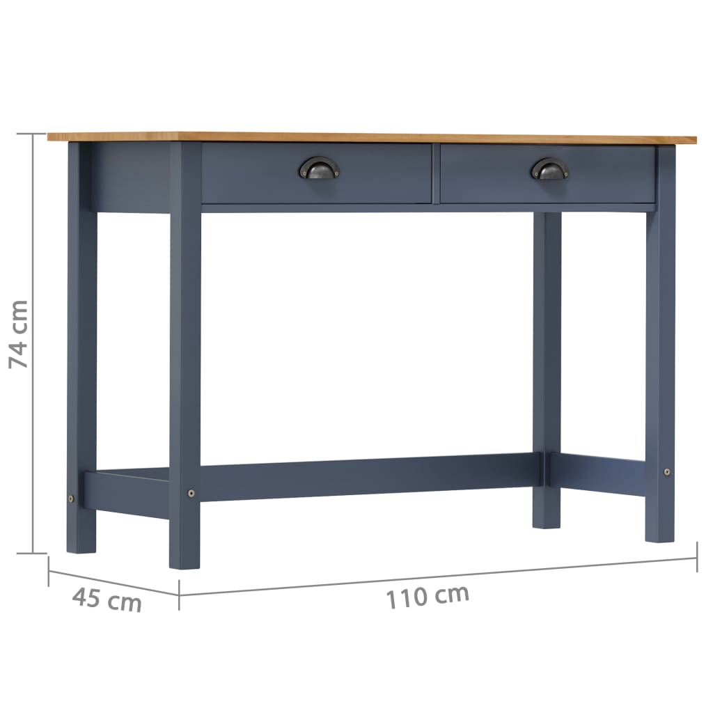 Mesa consola Hill c/ 2 gavetas 110x45x74 cm pinho maciço