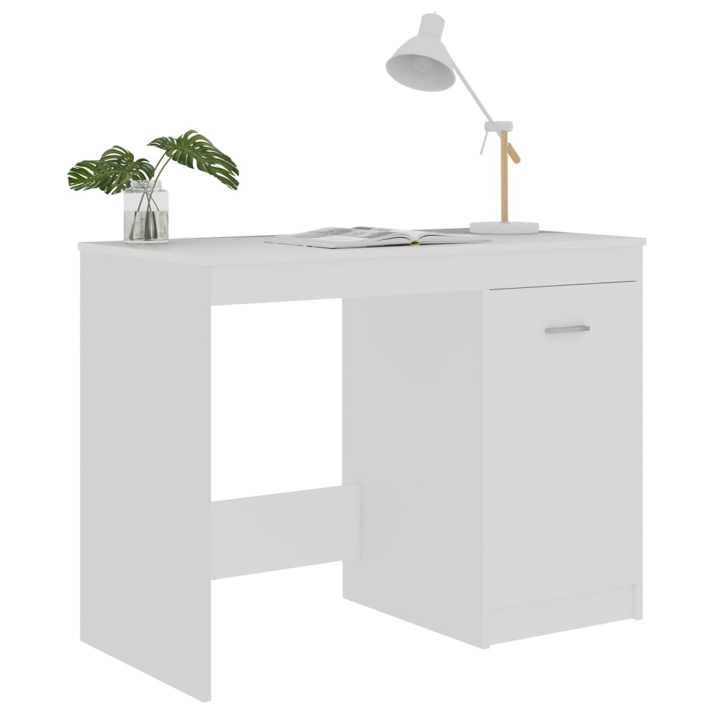 Secretária 100x50x76 cm derivados de madeira branco brilhante