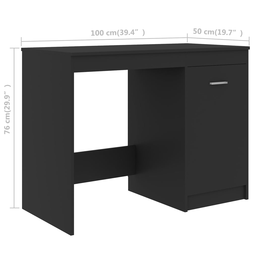 Secretária 100x50x76 cm derivados de madeira branco brilhante