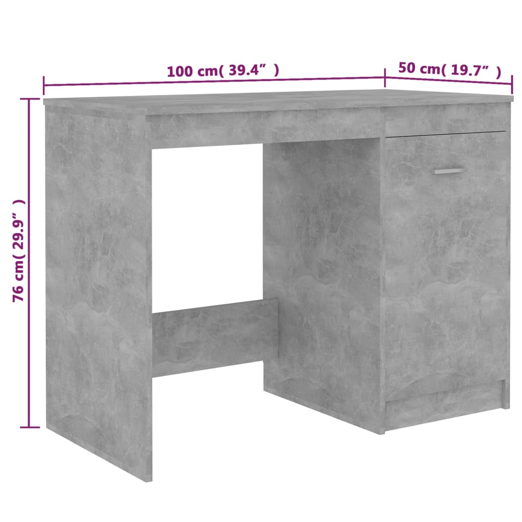 Secretária 100x50x76 cm derivados de madeira branco brilhante