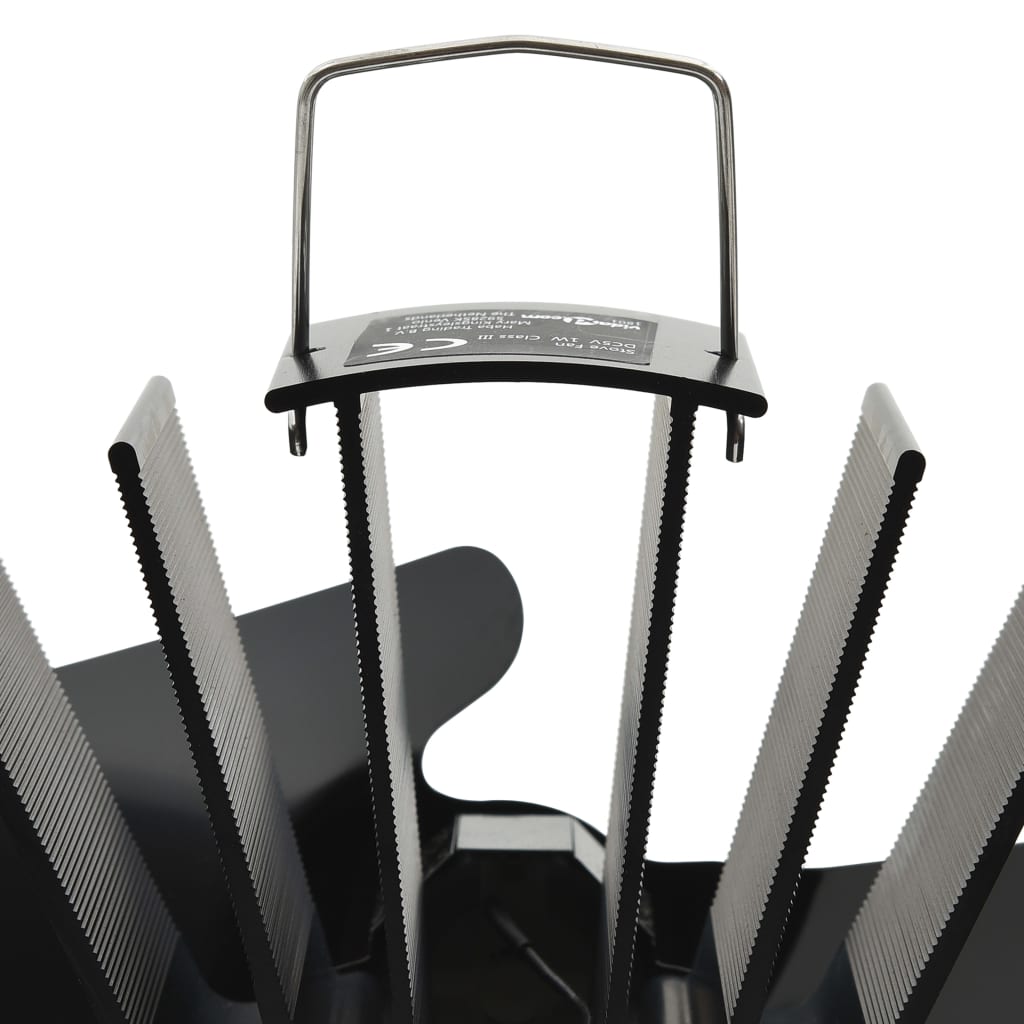 Ventilador de fogão alimentado a calor 2 lâminas preto