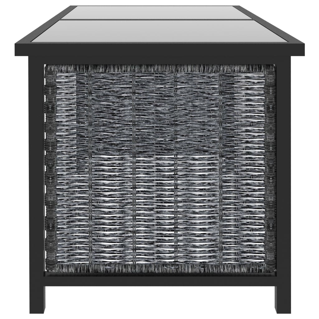 10 pcs conjunto lounge jardim c/ almofadões vime PE antracite